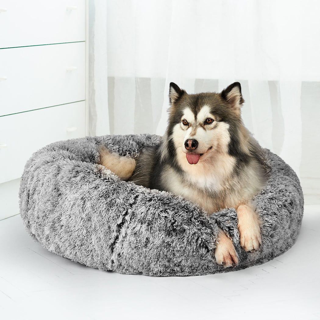 XLarge Dog Beds Pet Donut Nest Calming - Charcoal