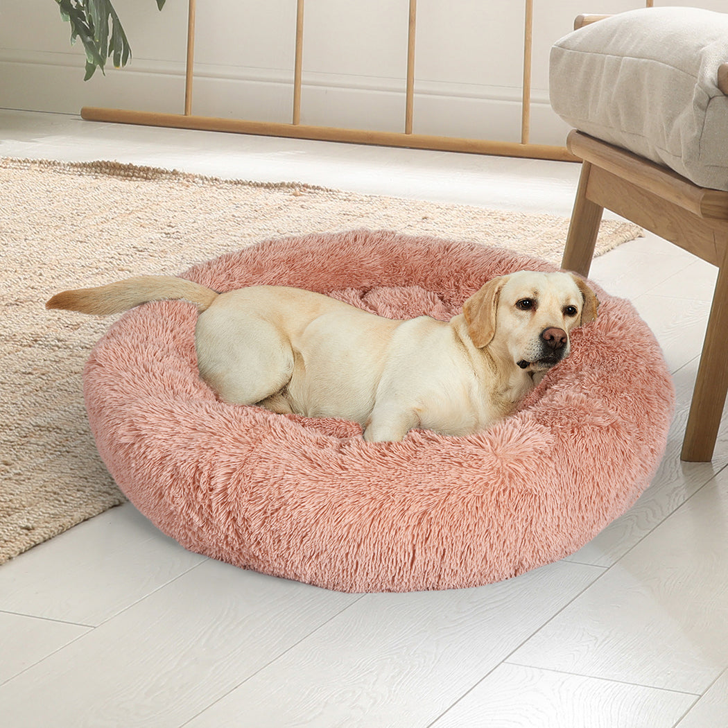 MEDIUM Dog Beds Pet Nest Calming Donut - Pink