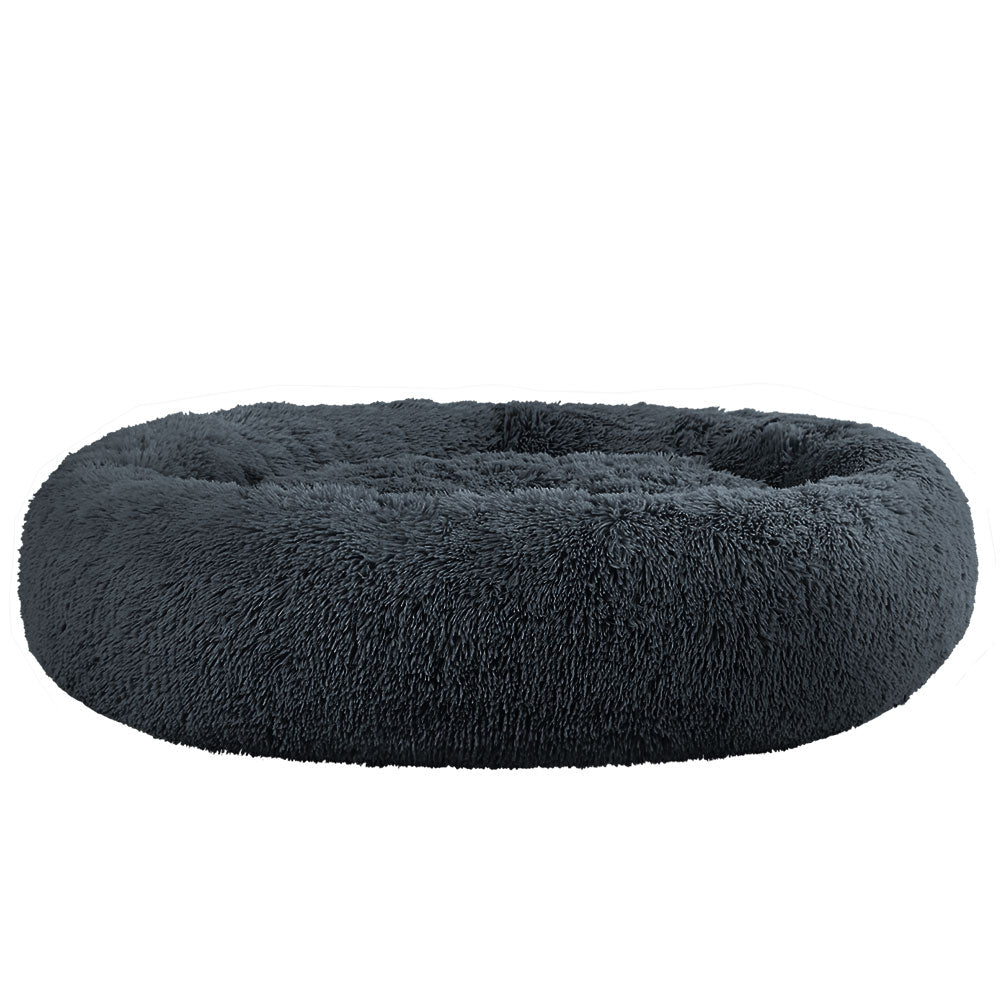XLarge Dog Beds Pet 110cm Calming Soft Plush - Dark Grey