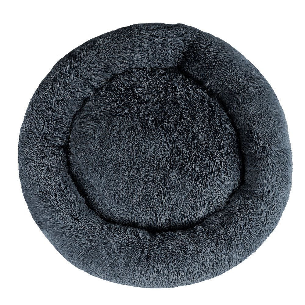 XLarge Dog Beds Pet 110cm Calming Soft Plush - Dark Grey