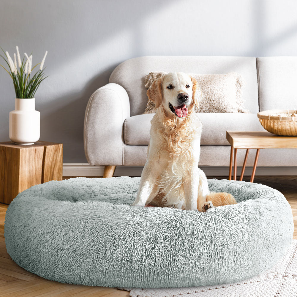 Pawfect find Calming Extra Large Soft Plush Pet Bed in Light Grey