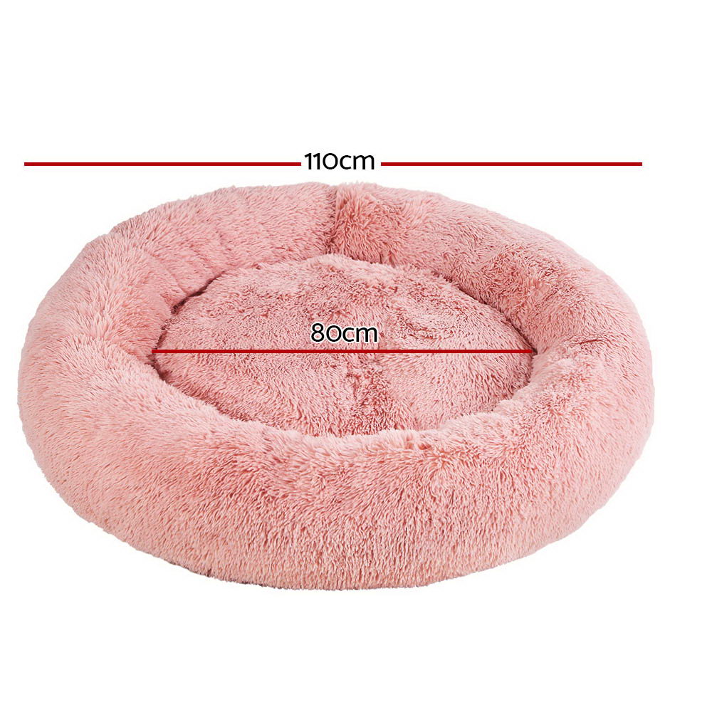XLarge Dog Beds Pet 110cm Calming Soft Plush - Pink
