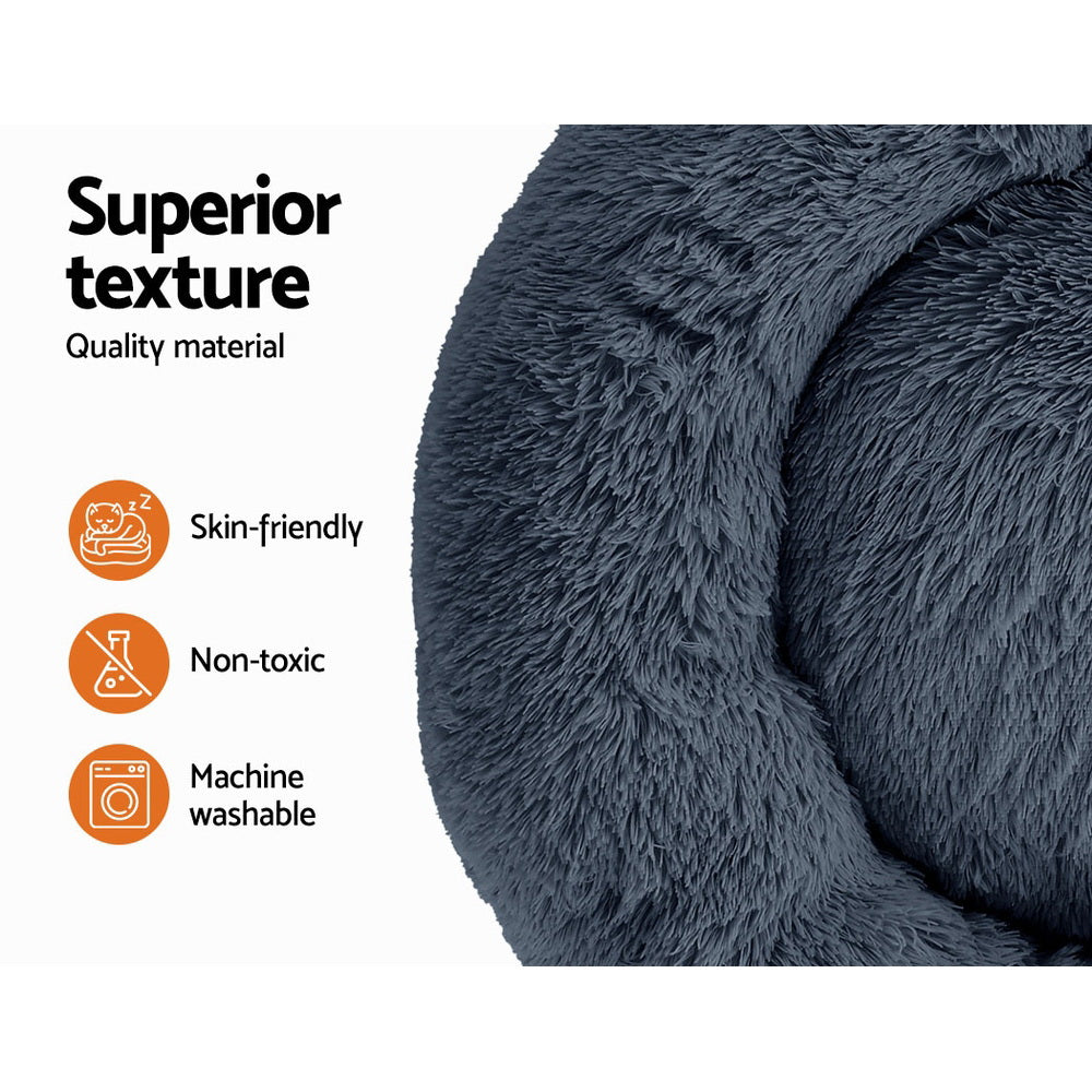 Pawfect find Large Calming Soft Plush Dog & Cat Bed in Dark Grey