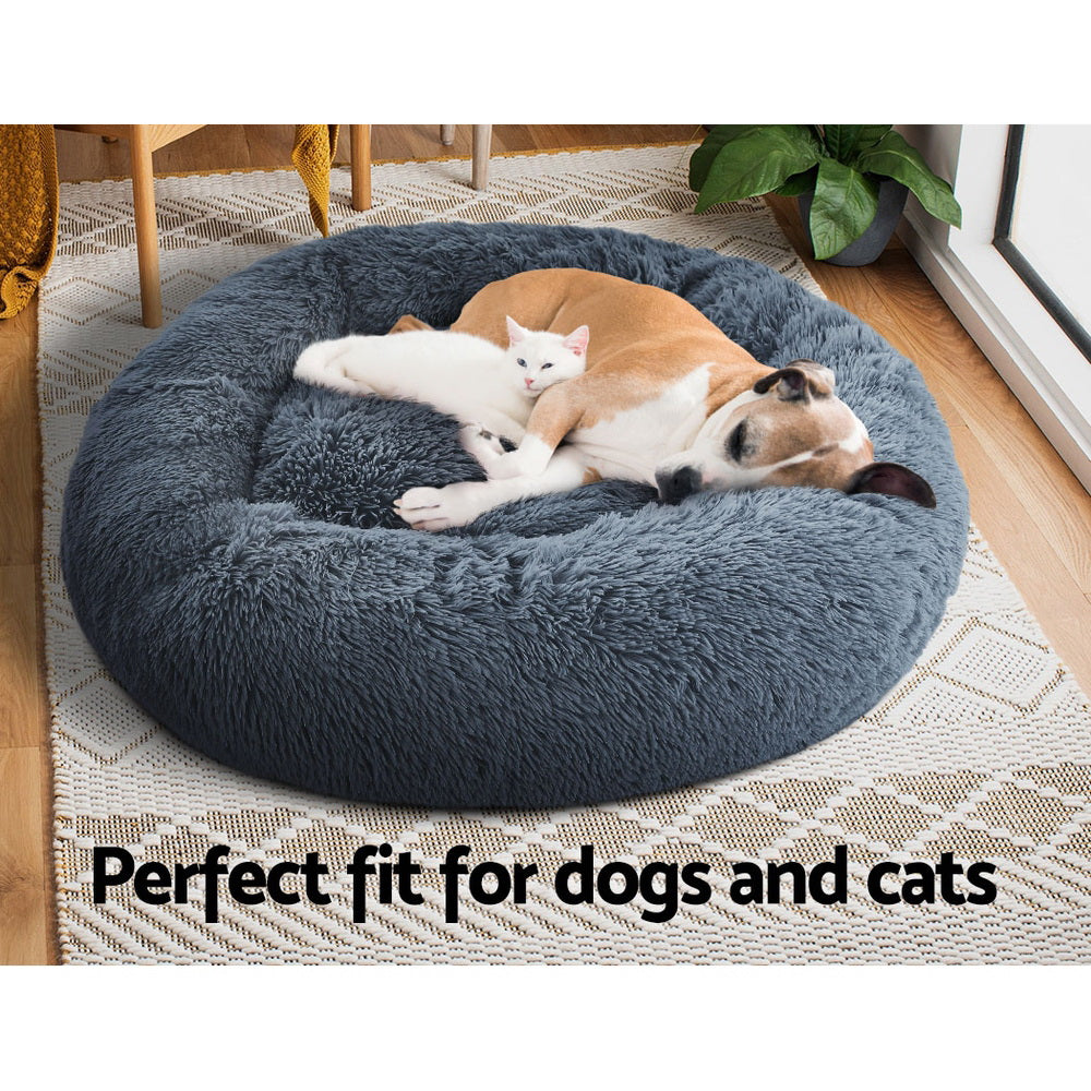 Pawfect find Large Calming Soft Plush Dog & Cat Bed in Dark Grey