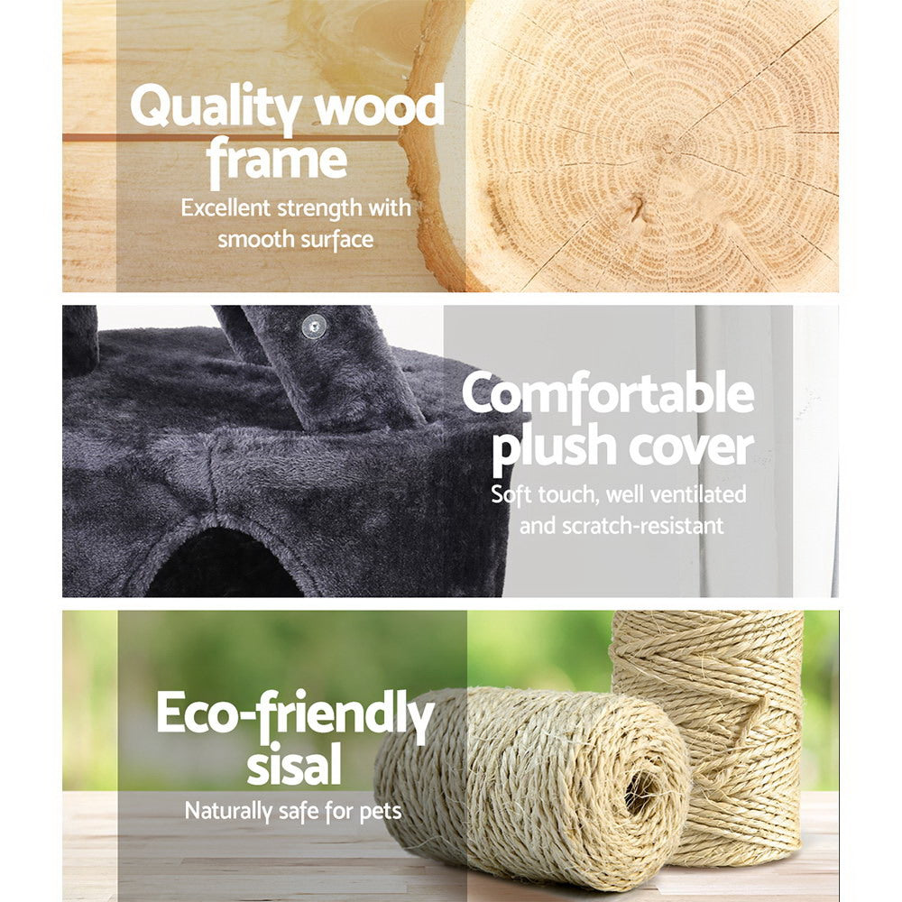 Cat Tree 120cm Trees Scratching Post Scratcher Tower Condo House Furniture Wood Multi Level