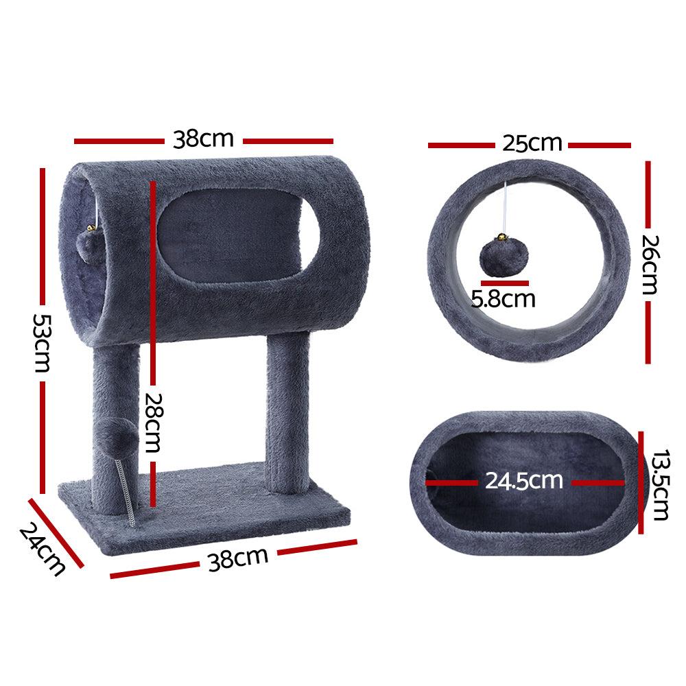 Cat Tree Scratching Post Scratcher Tower Condo House Grey 53cm - Grey