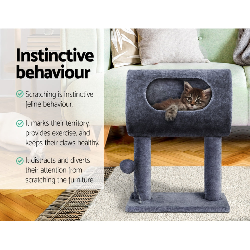 Cat Tree Scratching Post Scratcher Tower Condo House Grey 53cm - Grey