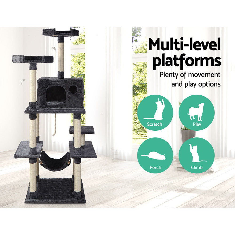 Cat Tree 184cm Trees Scratching Post Scratcher Tower Condo House Furniture Wood