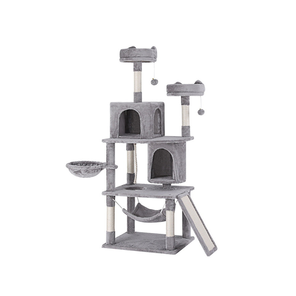 Cat Tree Tower Scratching Post Scratcher 161cm Condo House Trees - Grey