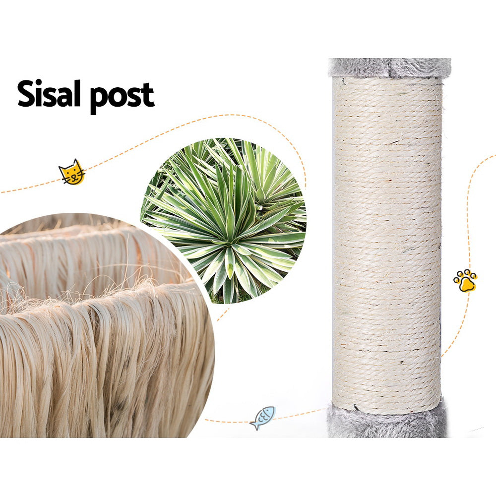 Cat Tree Tower Scratching Post Scratcher 161cm Condo House Trees - Grey