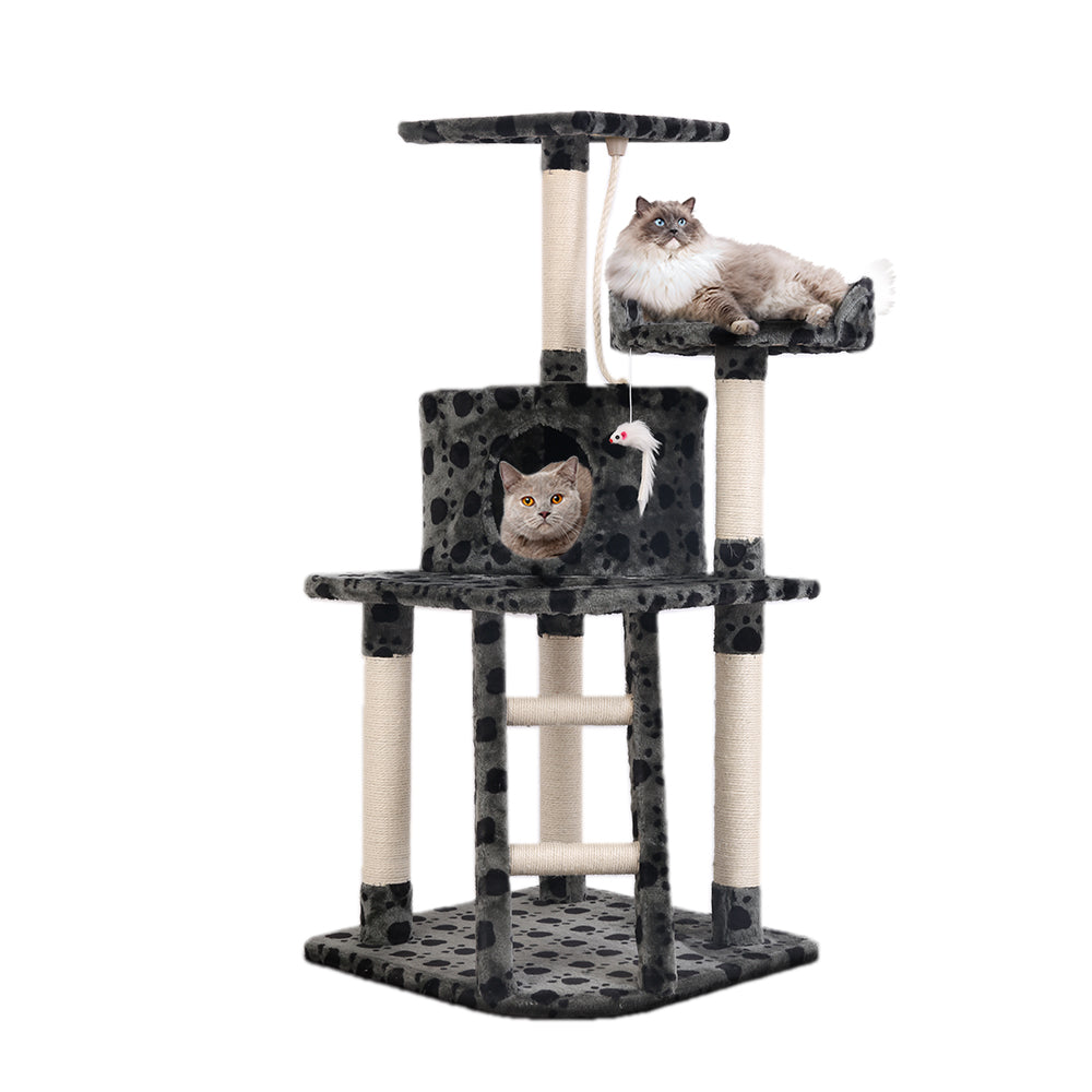 Cat Tree 120cm Trees Scratching Post Scratcher Tower Condo House Furniture 120cm - Dark Grey