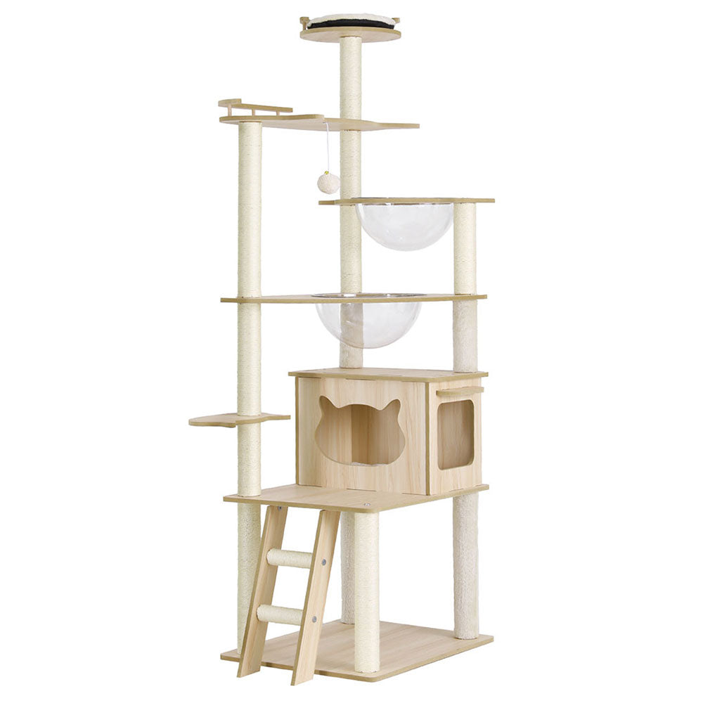 Cat Tree Scratcher 174cm Wood Bed Condo House Ladder