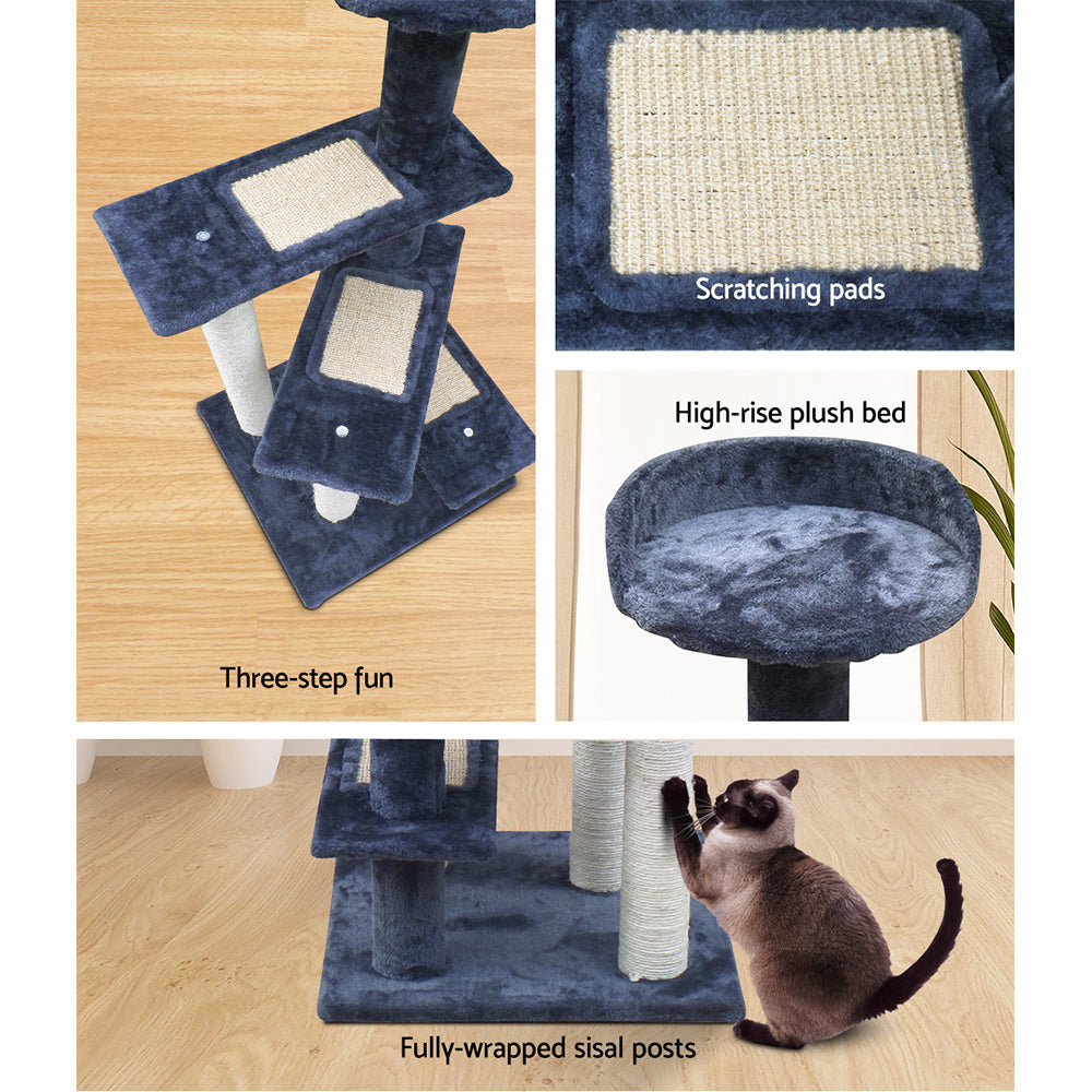 Cat Tree 100cm Trees Scratching Post Scratcher Tower Condo House Furniture Wood Steps