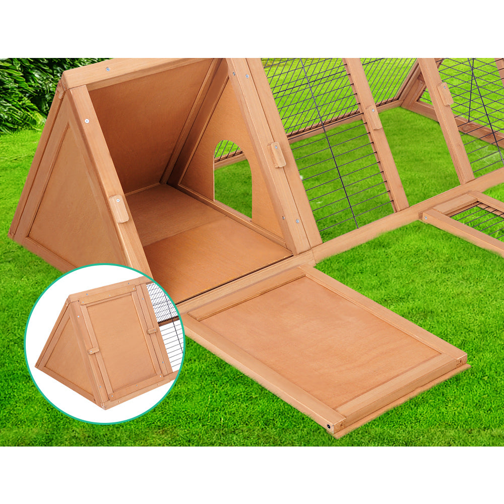Rabbit Hutch Wooden Chicken Coop Pet Hutch 119cm x 51cm x 44cm