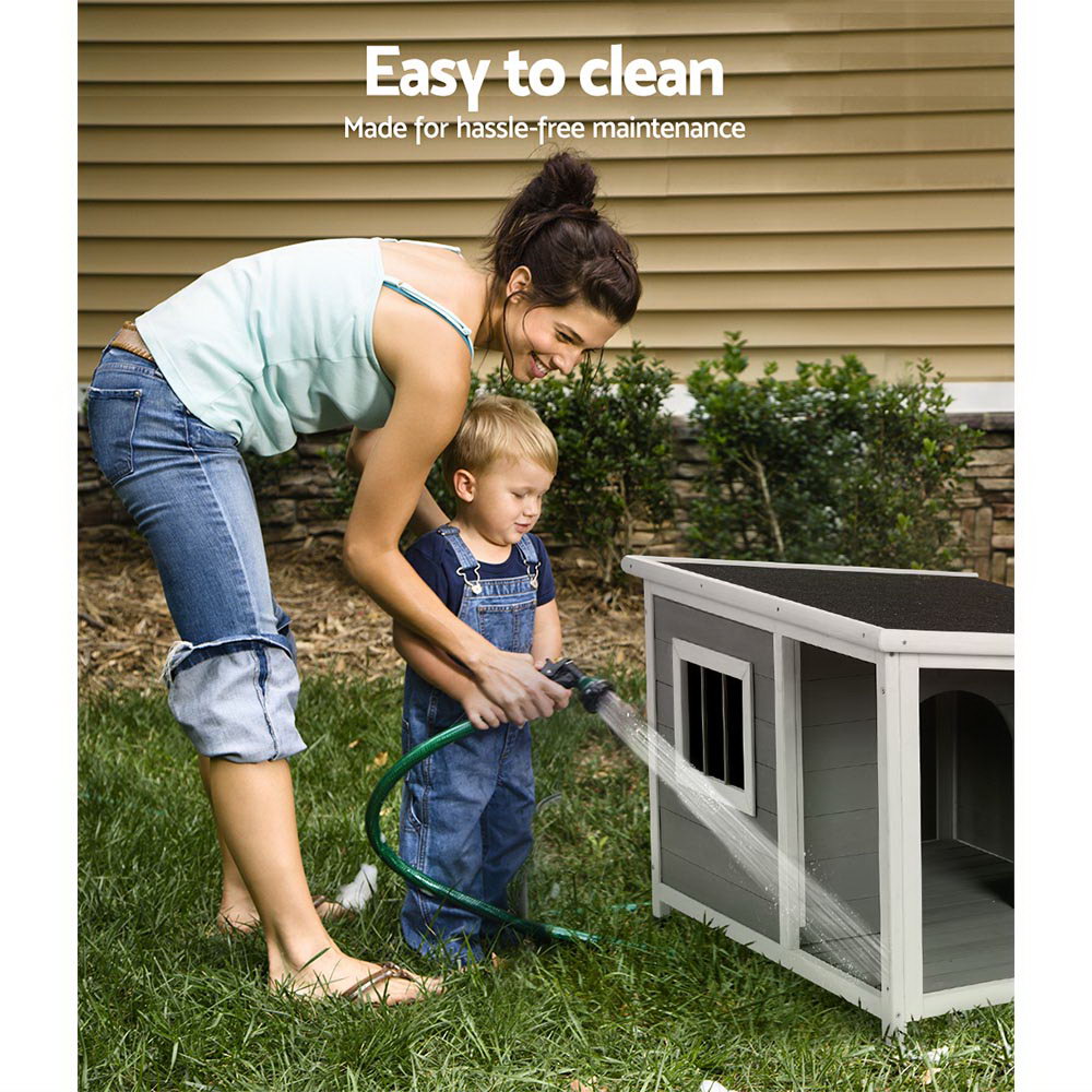 Dog Kennel House Wooden Outdoor Pet Kennels Indoor Puppy Cabin Log Large