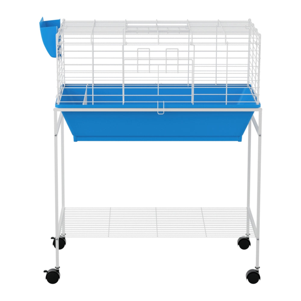 Rabbit Cage Hutch Cages Indoor Hamster Enclosure Carrier Bunny Blue