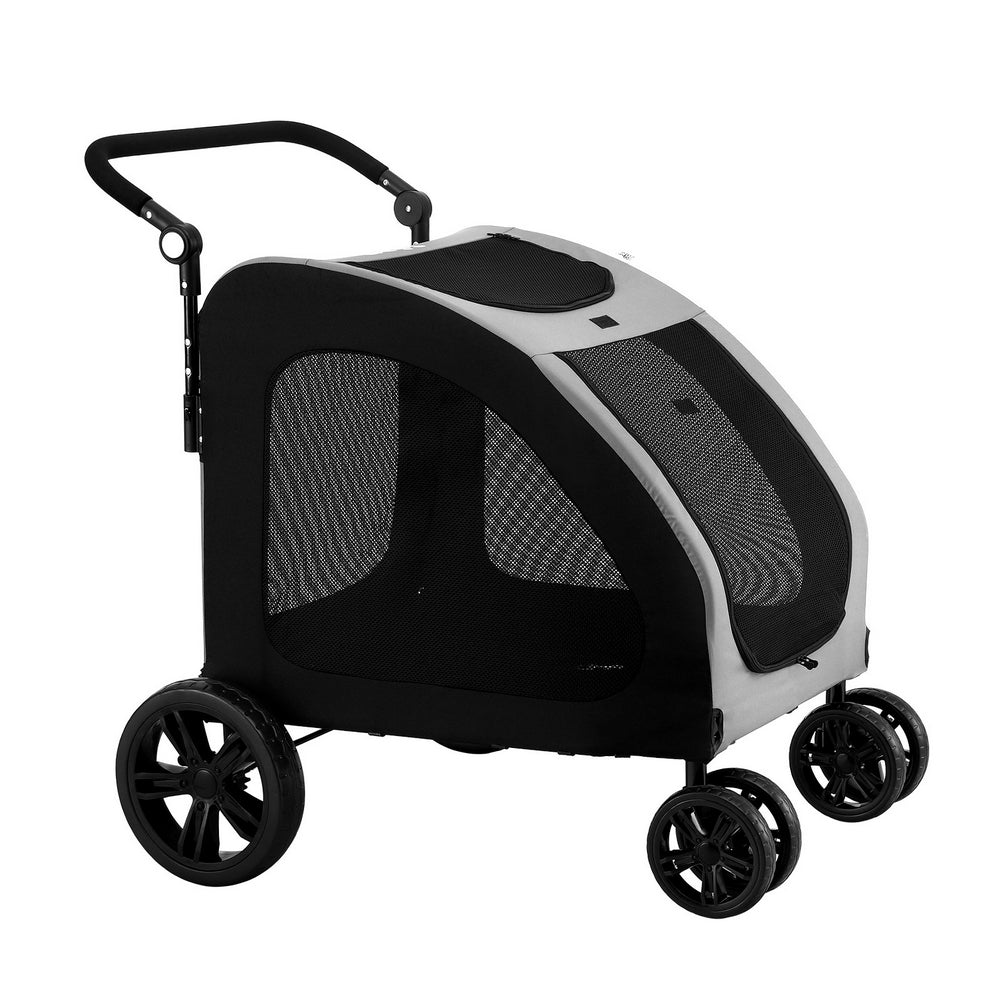 Pet Dog Stroller Pram Large Carrier Cat Travel Foldable Strollers 4 Wheels