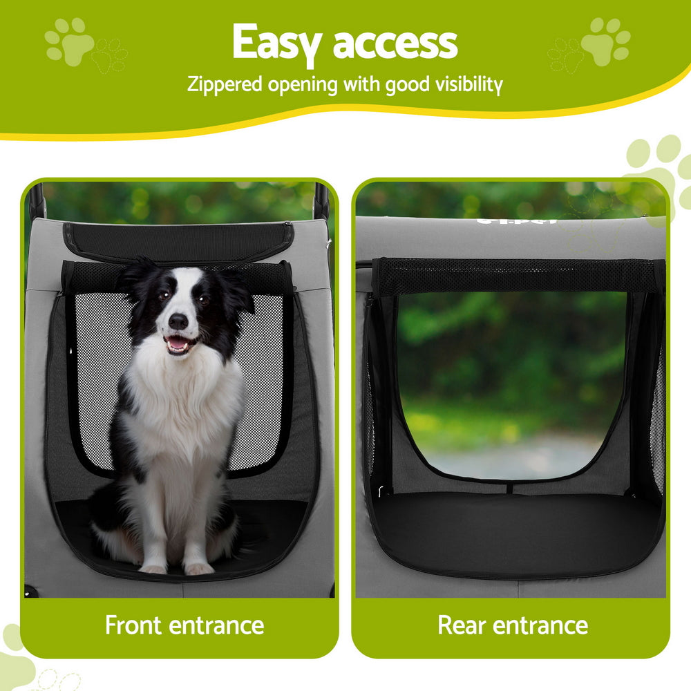 Pet Dog Stroller Pram Large Carrier Cat Travel Foldable Strollers 4 Wheels