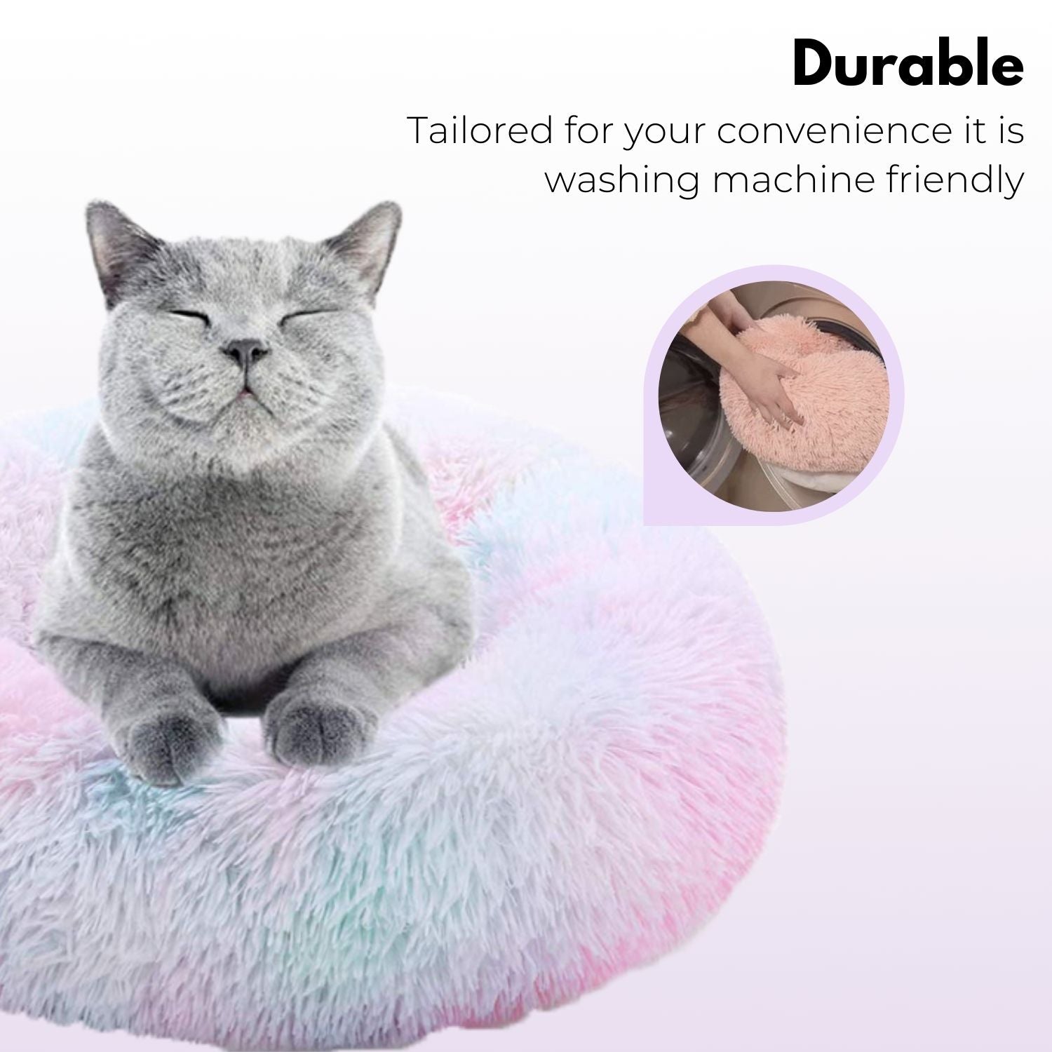 Pawfect find Plush Calming Pet Bed 80cm - Luxurious Comfort for Dogs and Cats