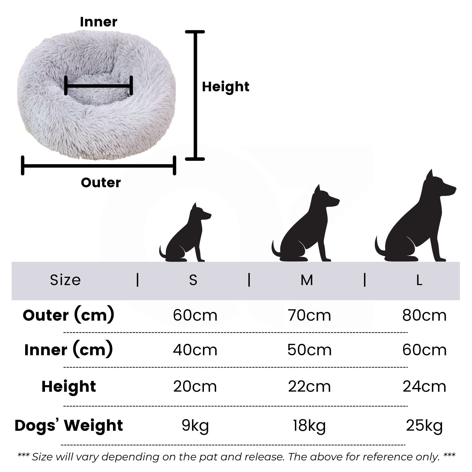 Pawfect find Plush Calming Pet Bed 80cm - Luxurious Comfort for Dogs and Cats