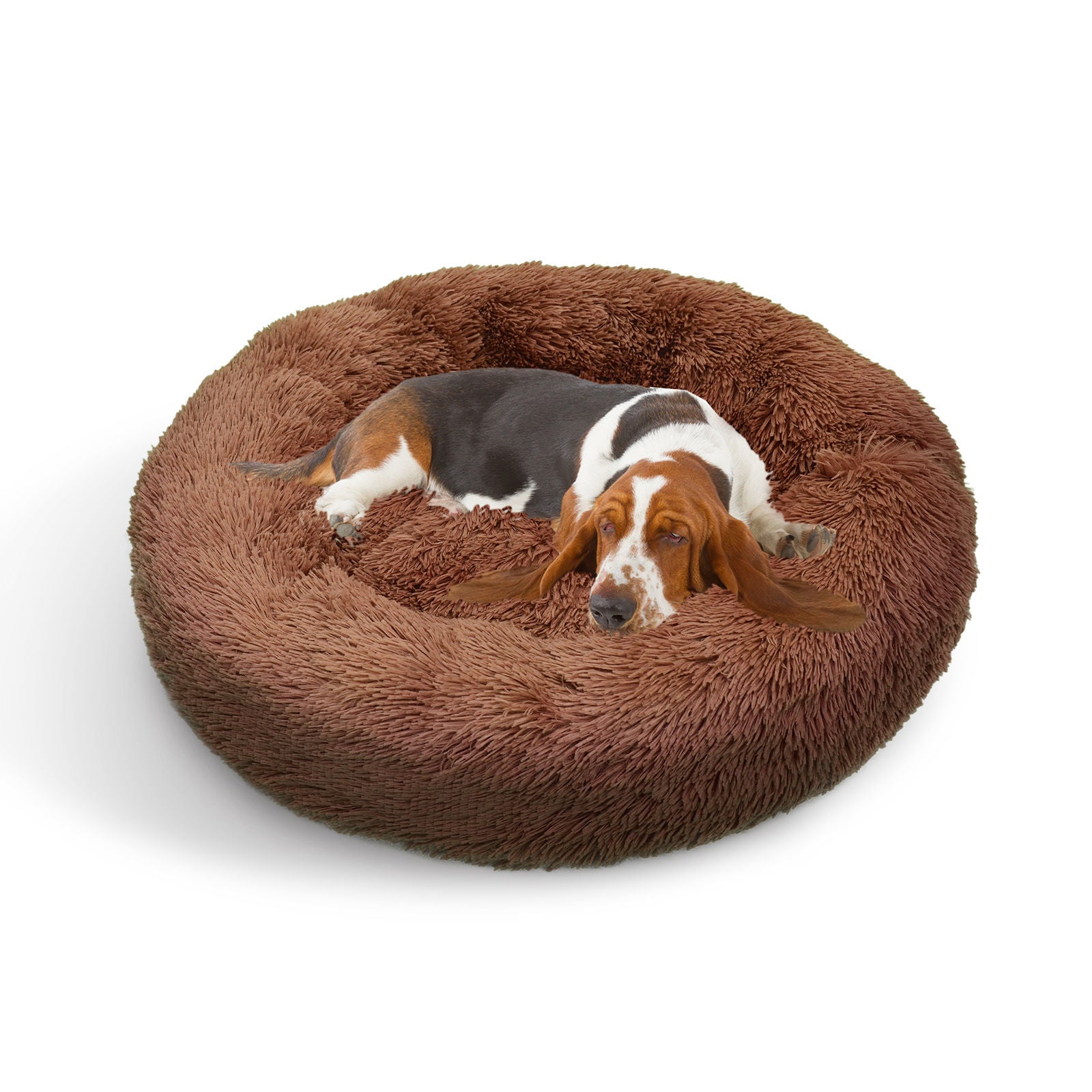 Pawfect find XXL Plush Round Dog Bed - Premium Comfort in Light Coffee