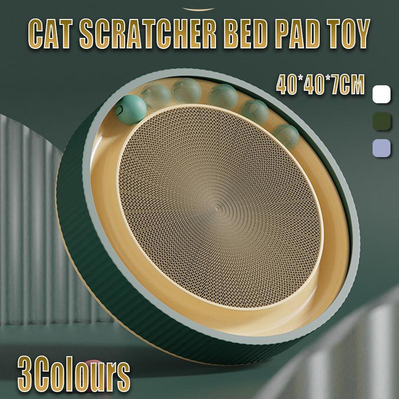 Cat Scratcher Lounge Bed Toy 40cm Round Foldable Cardboard Pad with Ball Track - Replacement Pad