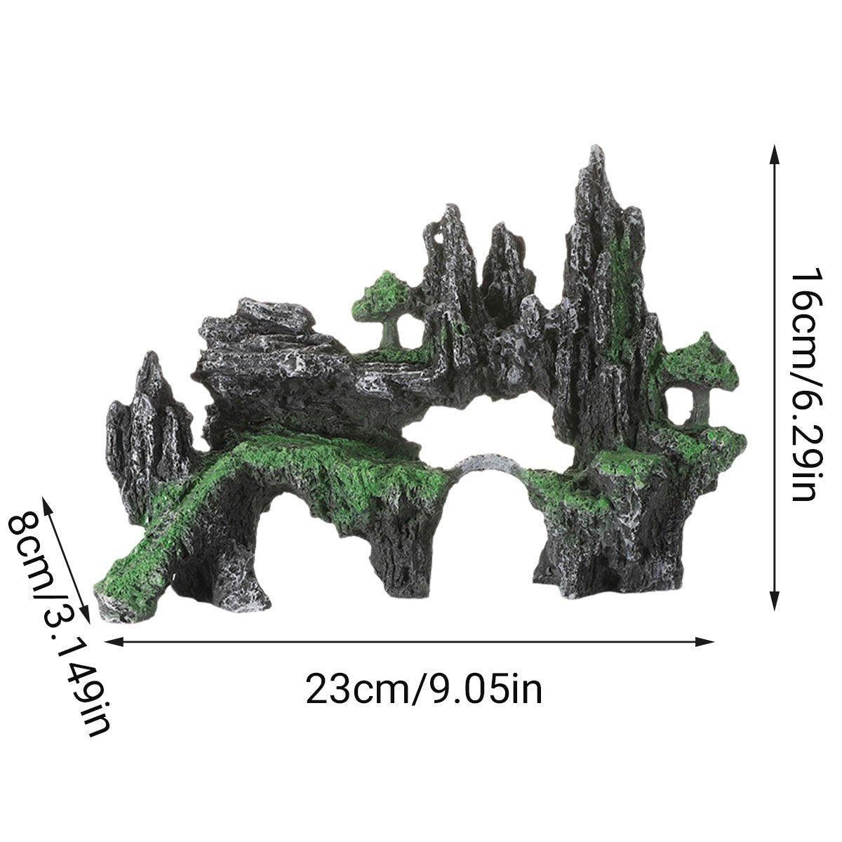 Aquarium Decoration Rock Cave Stone Ornament Fish Tank Mountain View Decor