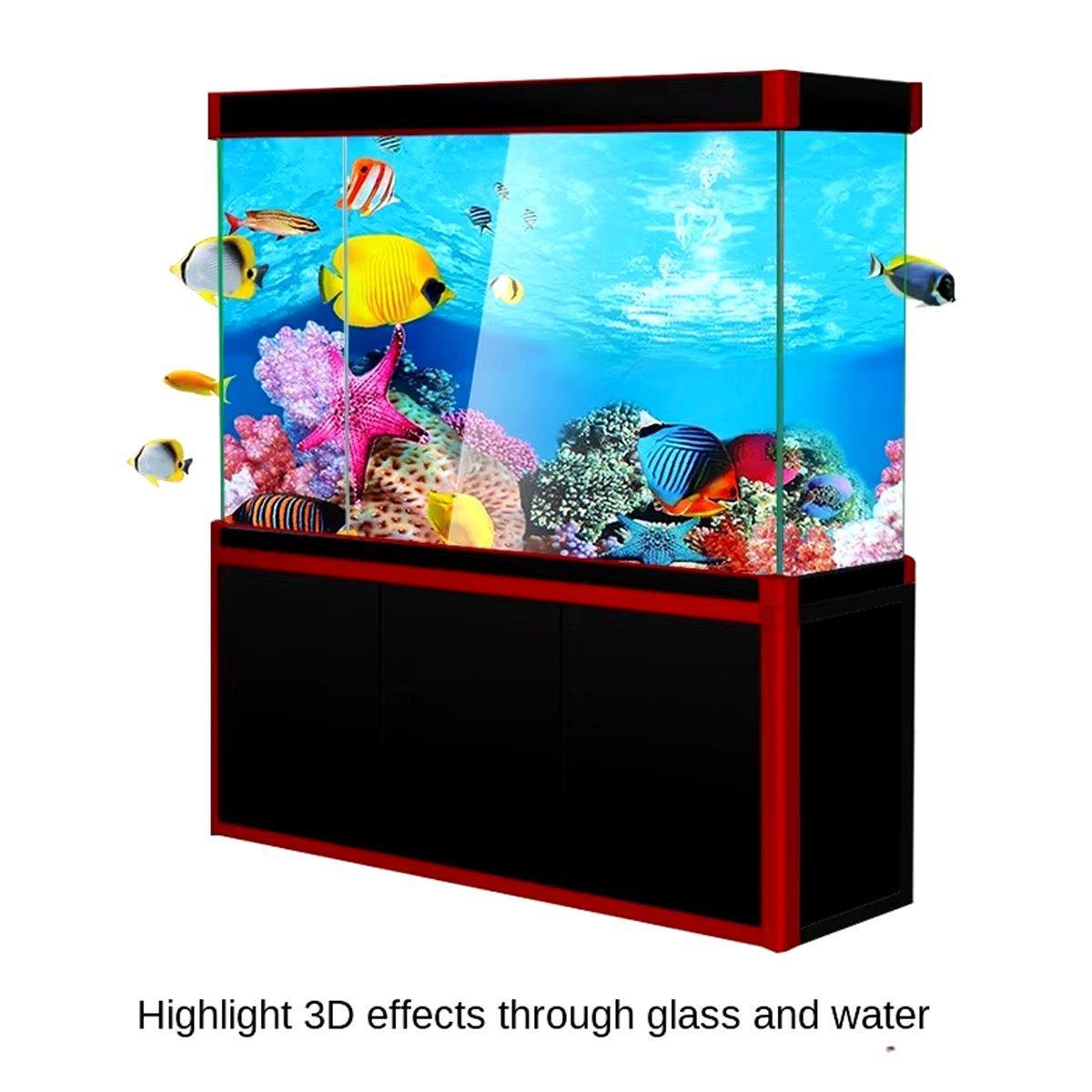 Aquarium Background Fish Tank Wallpaper Double Sided Decoration Sticker Paper - J-30cmx62cm