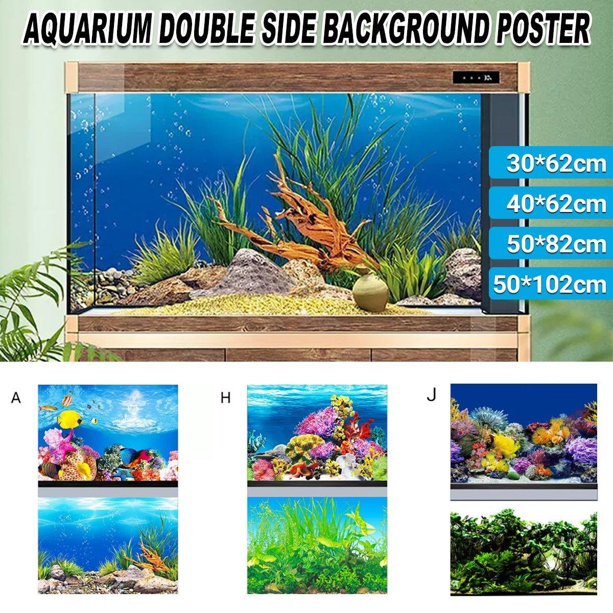 Aquarium Background Fish Tank Wallpaper Double Sided Decoration Sticker Paper - J-50cmx82cm