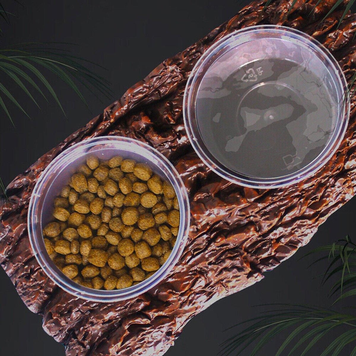 Resin Landscaping Reptiles Bowl Feeder Feeding Water Terrarium Bowls Geckos Dish - Single