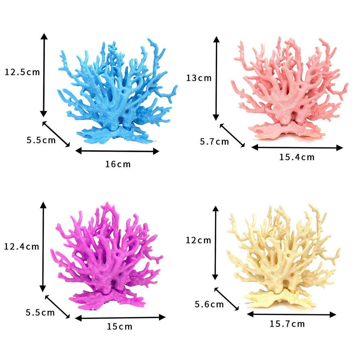 Soft Coral Realistic Water Plants Aquarium Decoration Fish Tank Seawater Set - Beige