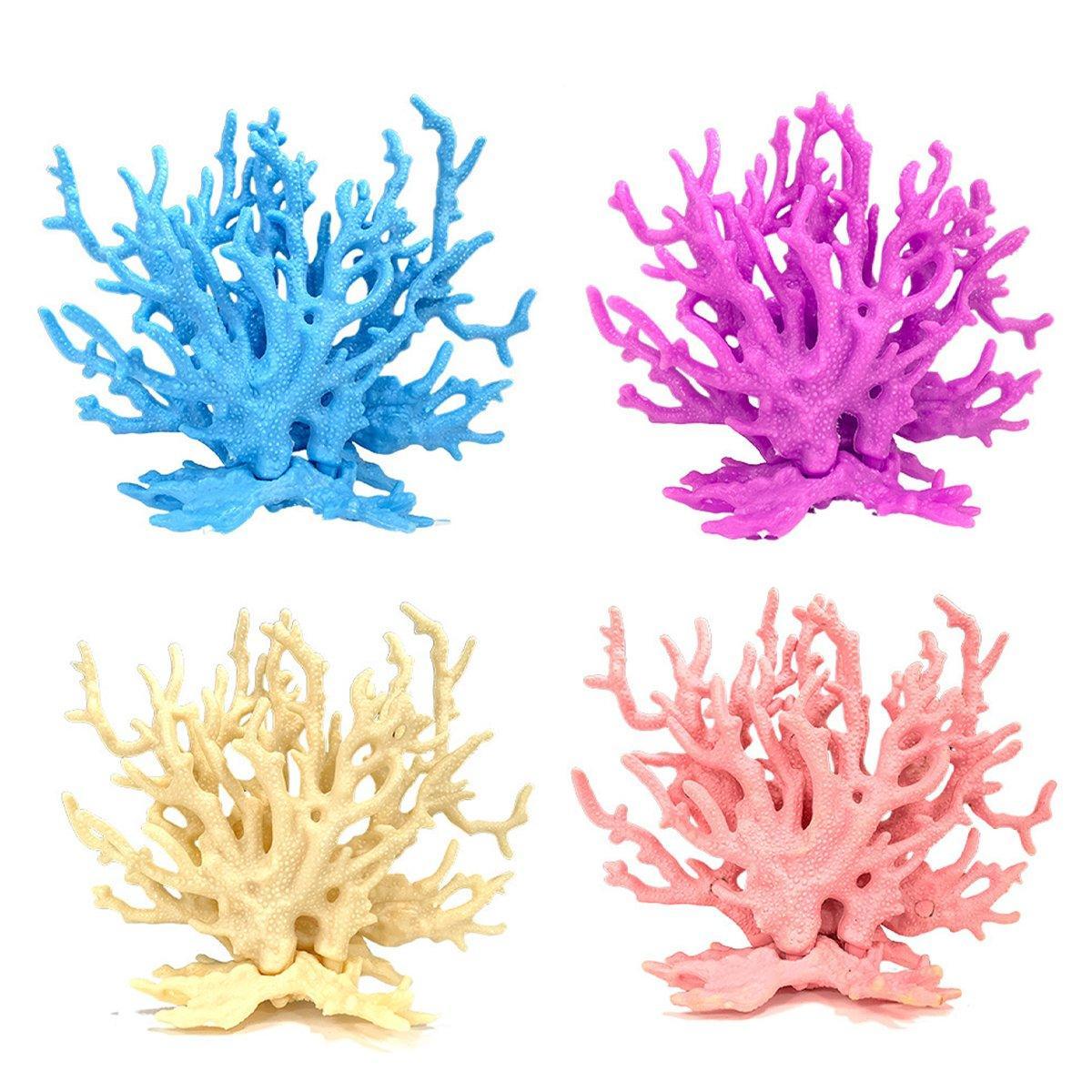 Soft Coral Realistic Water Plants Aquarium Decoration Fish Tank Seawater Set - Pink