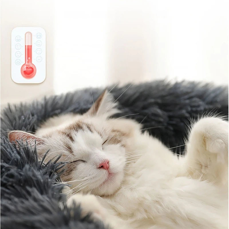 PawfectFriend Luxurious Plush Calming Dog & Cat Bed - XXL Fluffy Donut Design