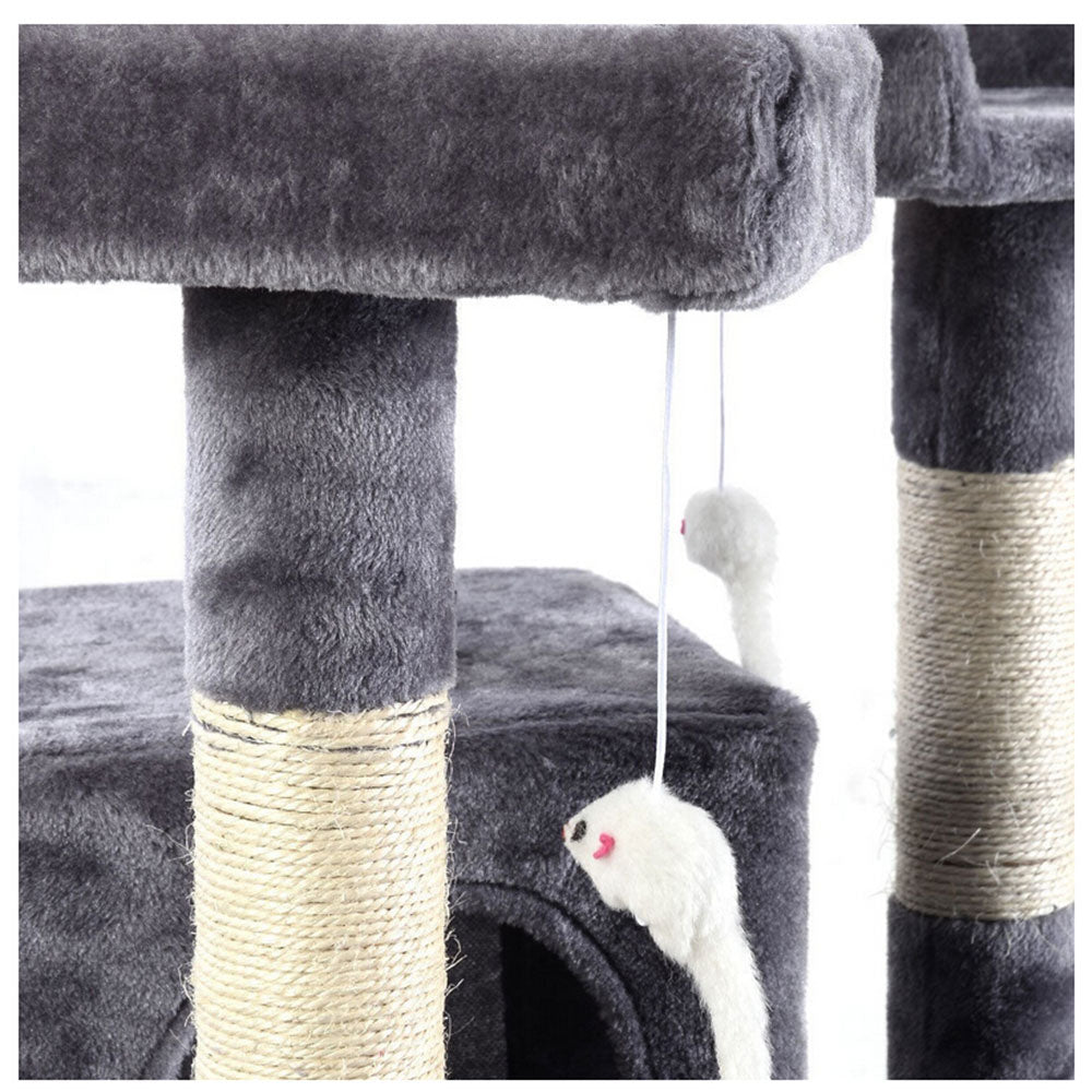 170cm Cat Tree Scratching Post Toy House Furniture Multilevel - grey
