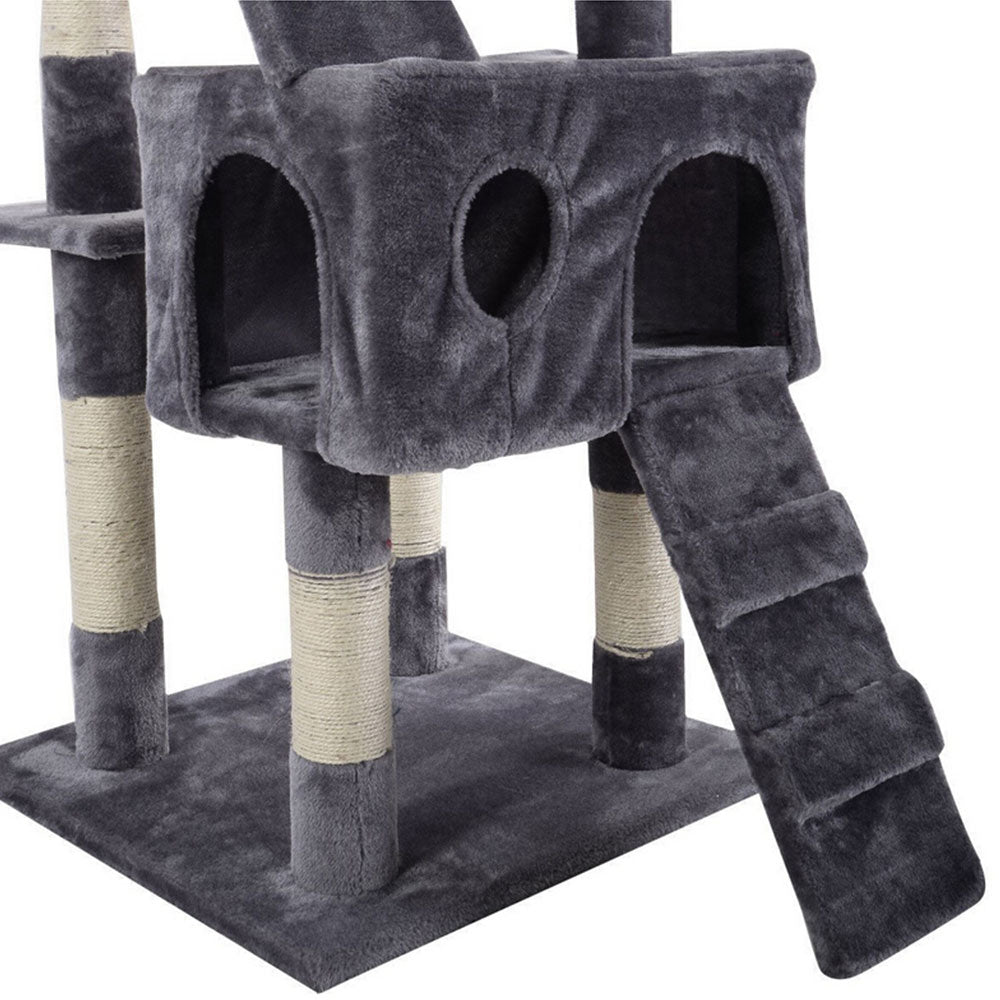 170cm Cat Tree Scratching Post Toy House Furniture Multilevel - grey