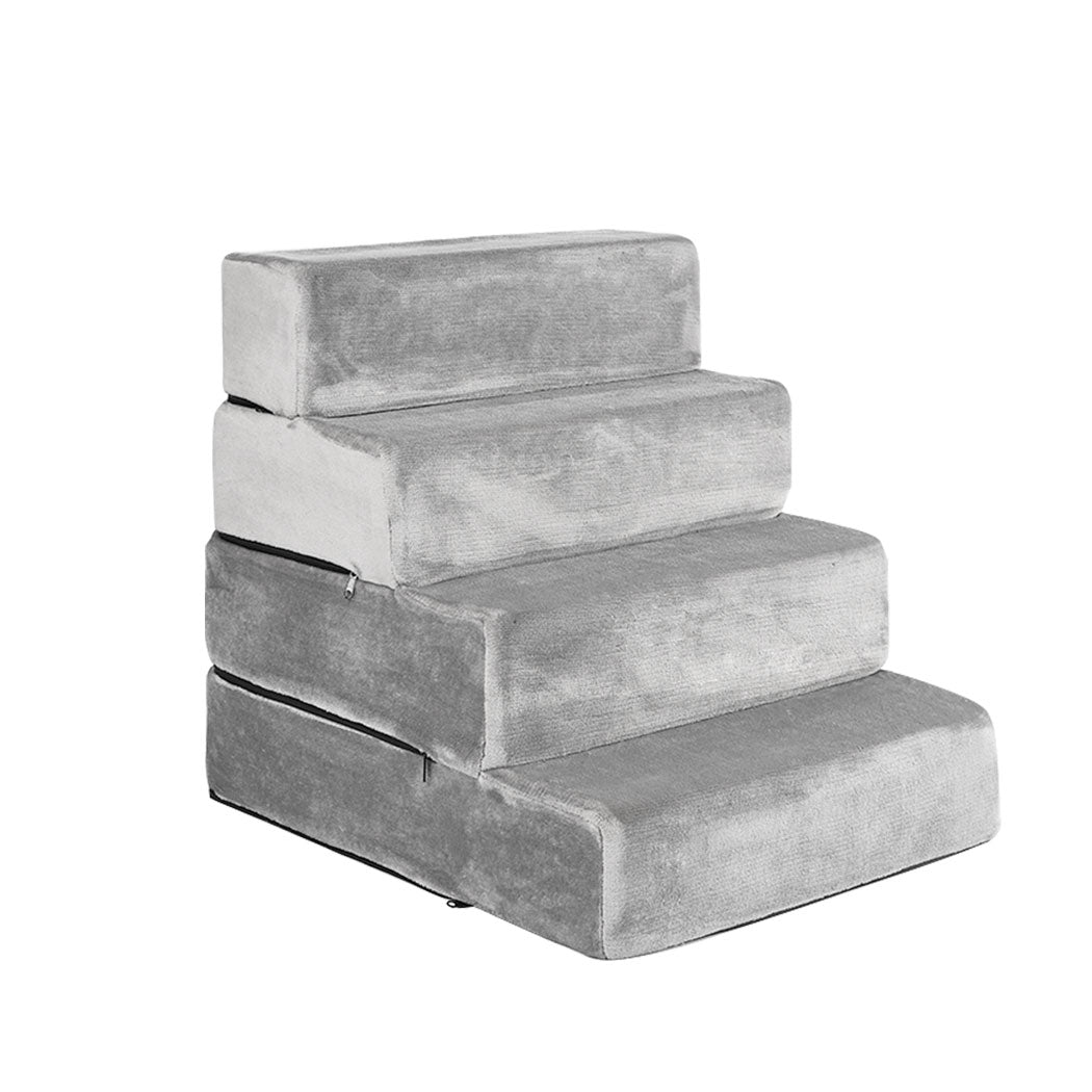 Pet Stairs 4 Steps Ramp Portable Adjustable Climbing Ladder Soft Washable