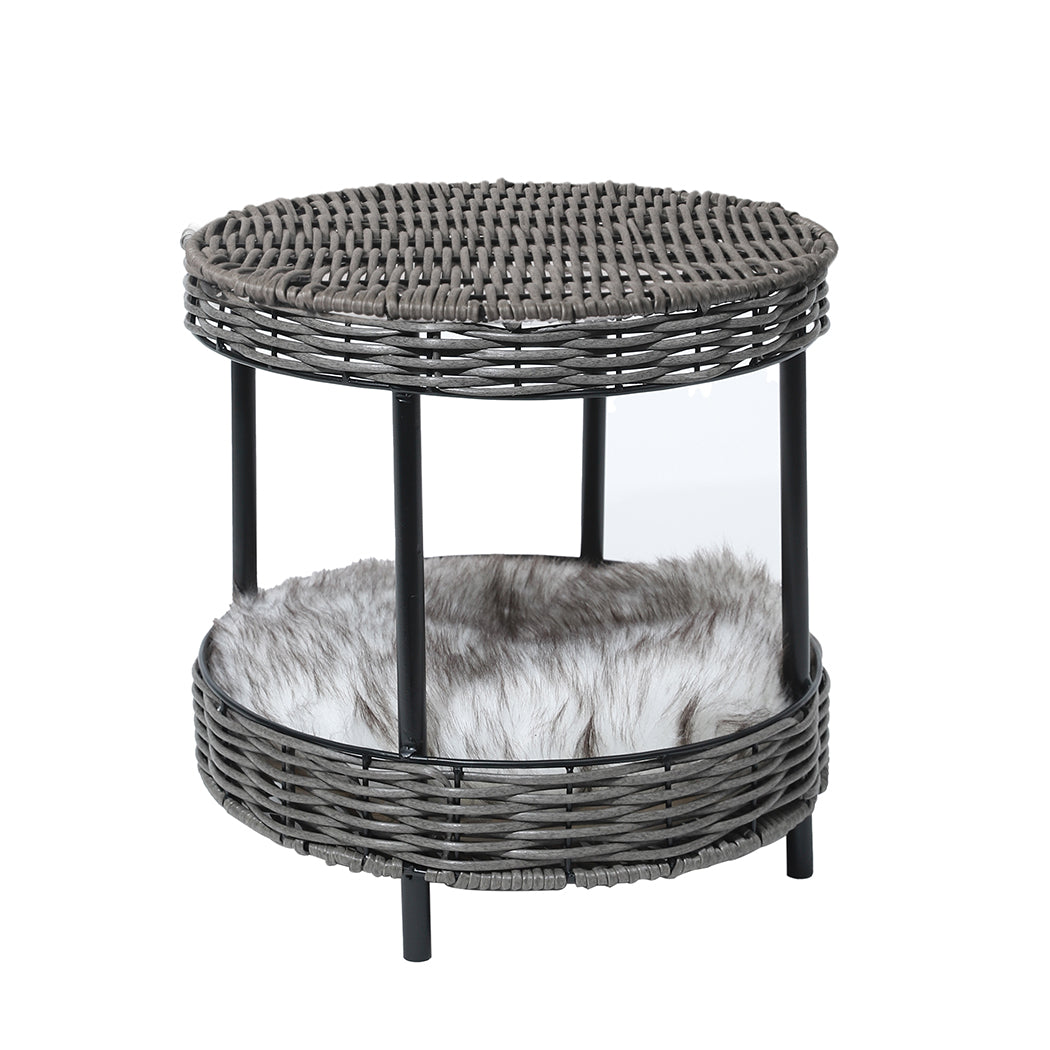 SMALL Cat Beds Rattan Pet Elevated Raised - Brown