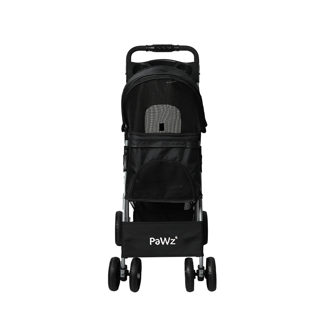 4 Wheels Pet Stroller Dog Cat Cage Puppy Pushchair Travel Walk Carrier Pram