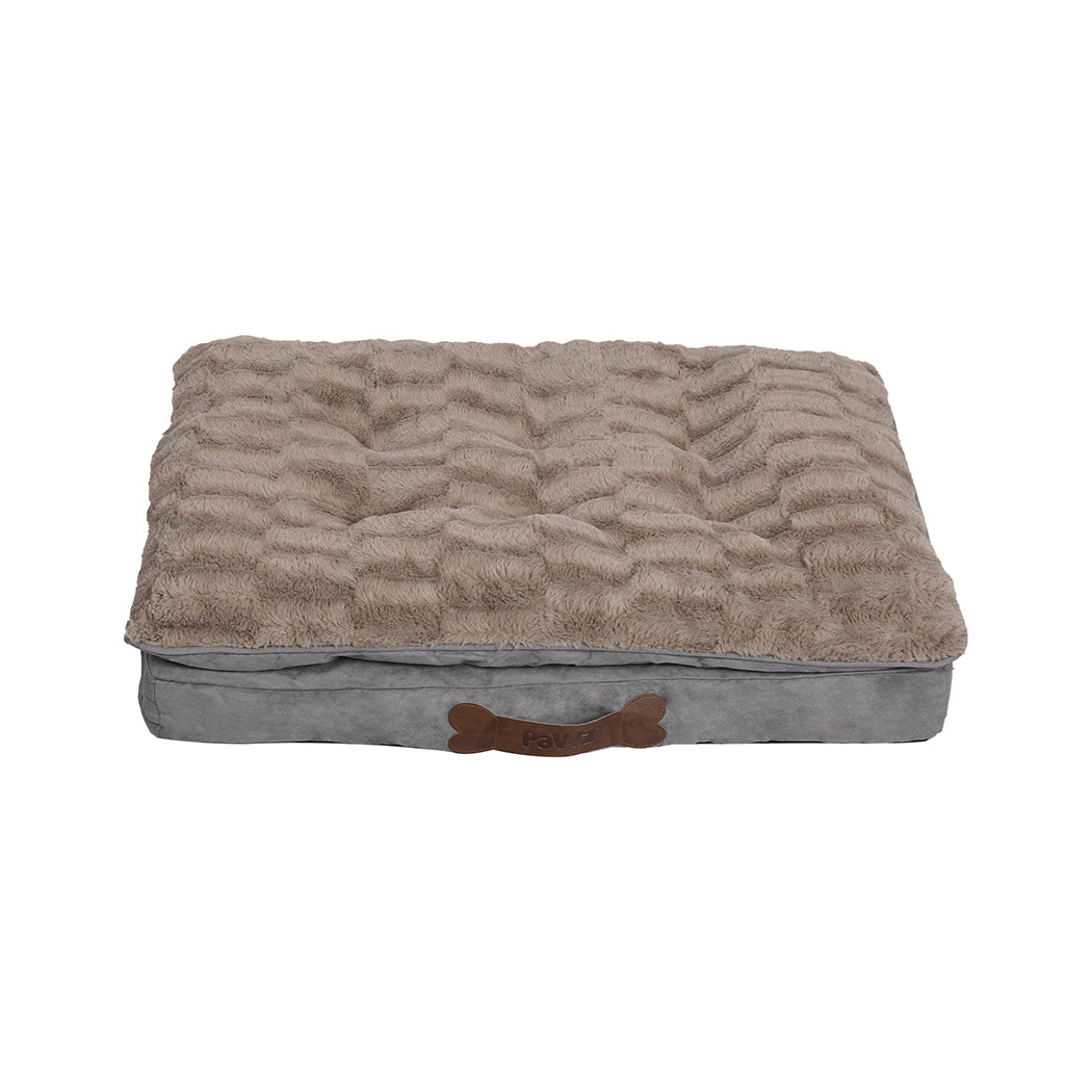 XLarge Dog Beds Calming Warm Soft Plush Comfy - Khaki
