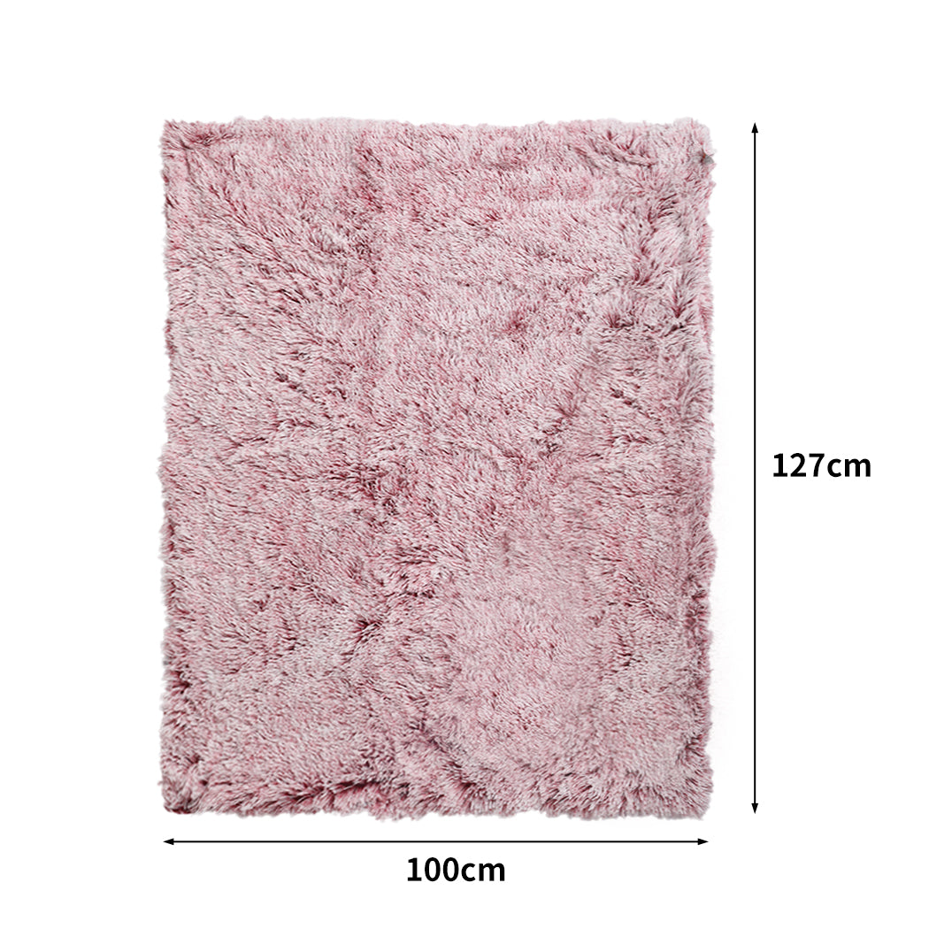 Dog Blanket Pet Cat Mat Puppy Warm Soft Plush Washable Reusable - Pink Large