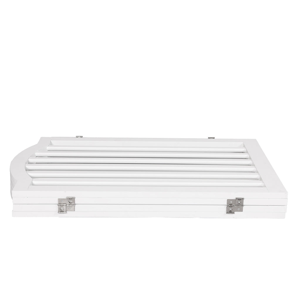 Wooden Pet Gate Dog Fence Safety Stair Barrier Security Door 4 Panels White - White