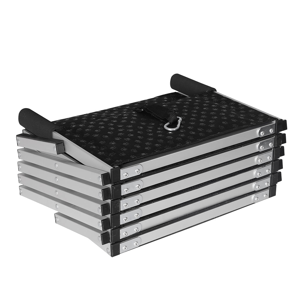 PaWz 6 Steps Dog Ramp Adjustable Height Black