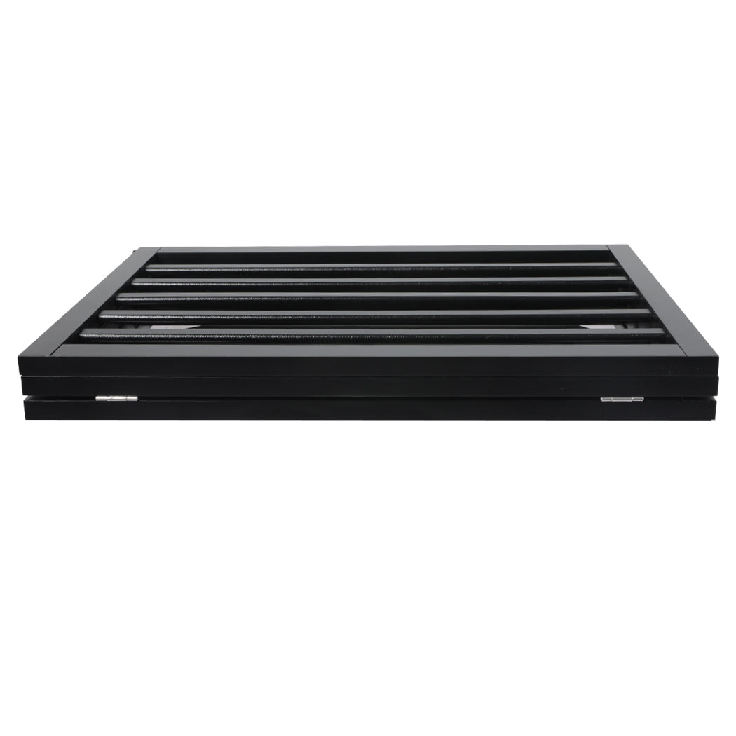 3 Panels Wooden Pet Gate Dog Fence Safety Stair Barrier Security Door Black