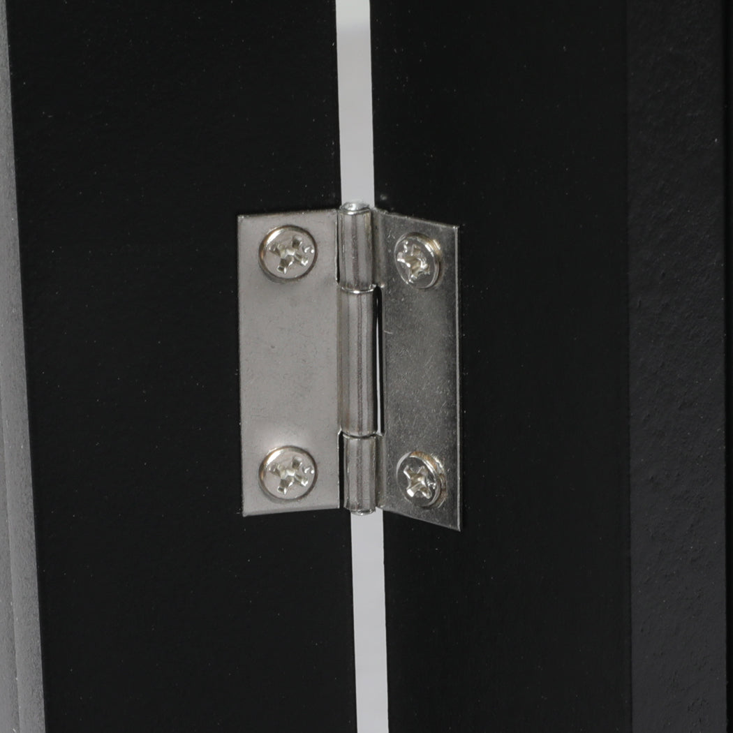 4 Panels Wooden Pet Gate Dog Fence Safety Stair Barrier Security Door Black