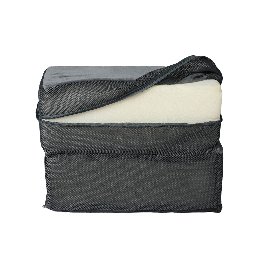 Dog Stairs Ramp Portable Climbing Ladder Washable Removable Cover 2 Steps - Grey