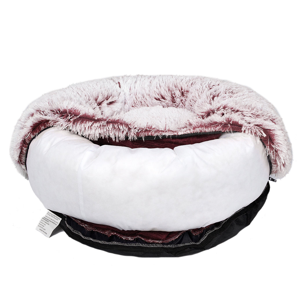 LARGE Dog Beds Pet Donut Nest Calming - Pink