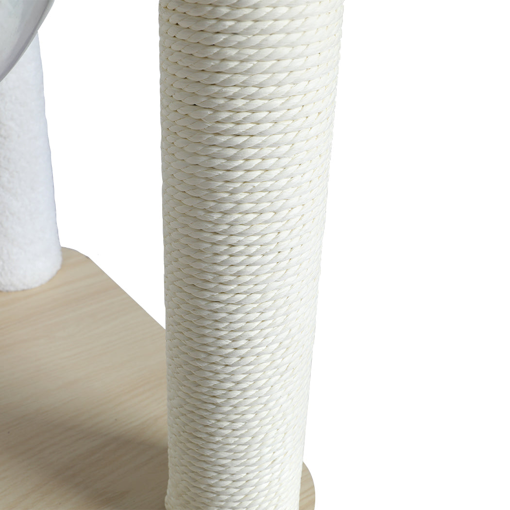 Cat Tree Scratching Post Scratcher Cats Tower Wood Condo Toys House 138cm - White